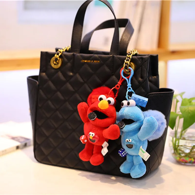 

6"Cookie Monster Pendant Plush Toy Elmo Hang Bag Soft Stuffed Doll High Quality Gift For Grils And LOVERS 1PCS
