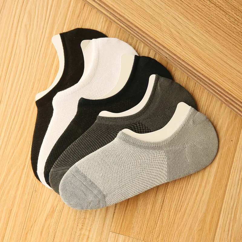 

Newest Socks Men Slippers Bamboo Fibre Non-slip Silicone Invisible Boat Compression Socks Summer Male Ankle Socks