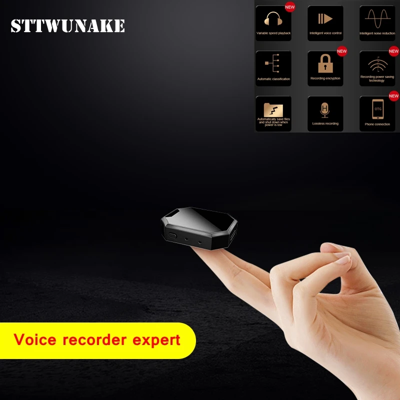Профессиональный аудио диктофон STTWUNAKE цифровой HD скрытый миниатюрный динамик HiFi