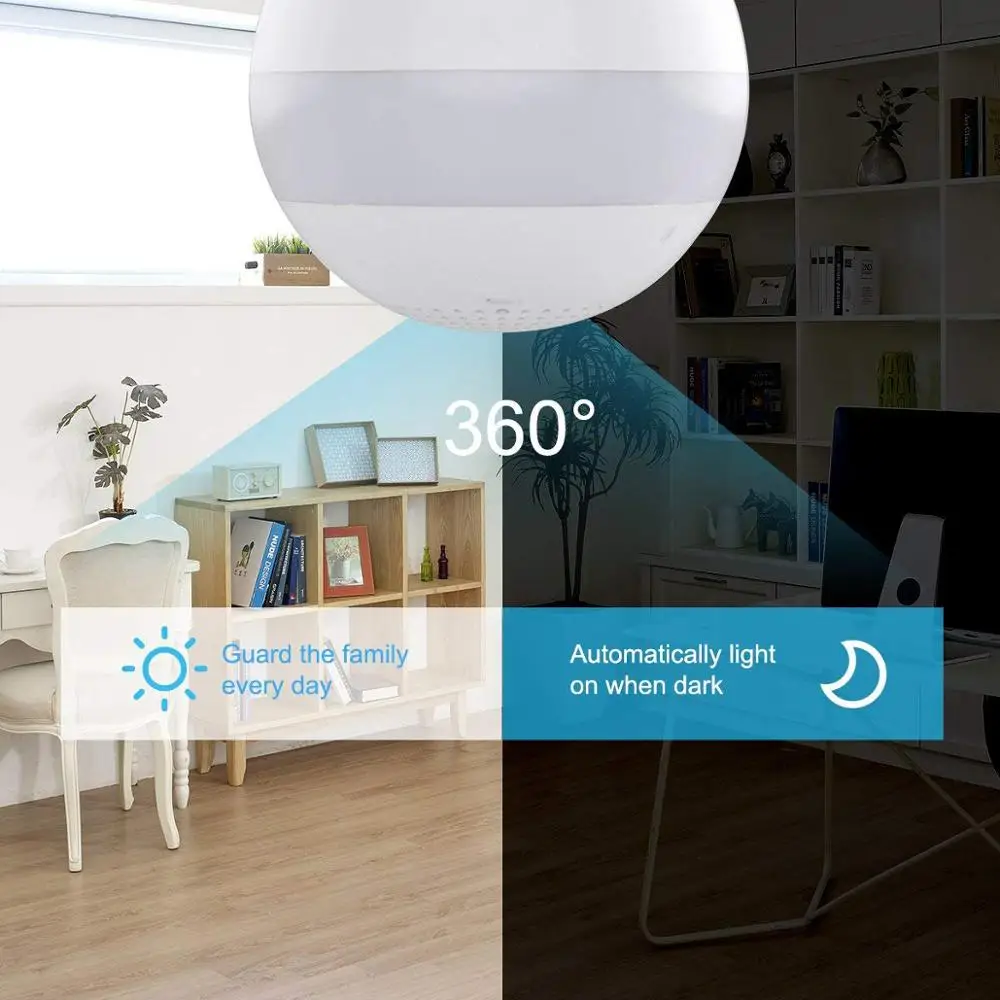 360 градусов панорамная видео камера Wifi IP Лампа видеонаблюдения датчик движения