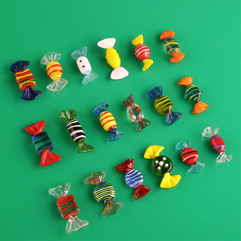

New Colorful Vintage Glass Sweets Candy Wedding Party Candy Stained Glass Candy Christmas Decor Kids Gift DIY Ornament Crafts