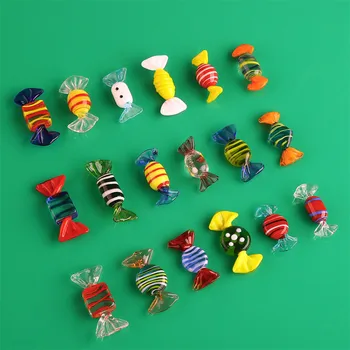 

New Colorful Vintage Glass Sweets Candy Wedding Party Candy Stained Glass Candy Christmas Decor Kids Gift DIY Ornament Crafts