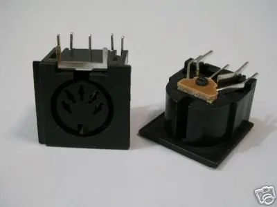 

DIN5 DIN 5-Pin Connector Socket Panel PC Mount Right Angle MIDI Female 10x
