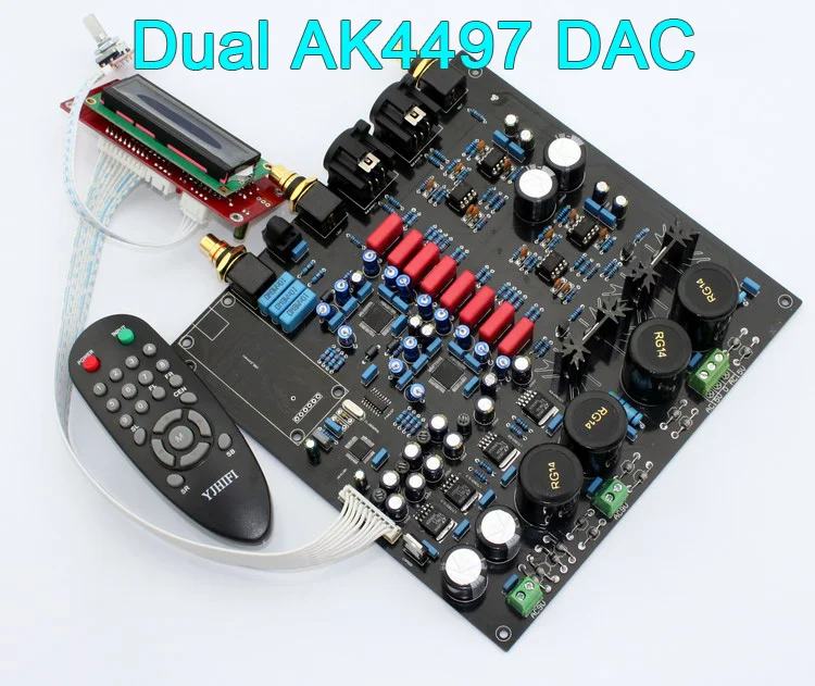 Deluxe Dual AK4497 AK4497EQ AK4118 32 бит 384K DSD DAC с дистанционным управлением удивительное звучание, опционально XMOS U8 USB