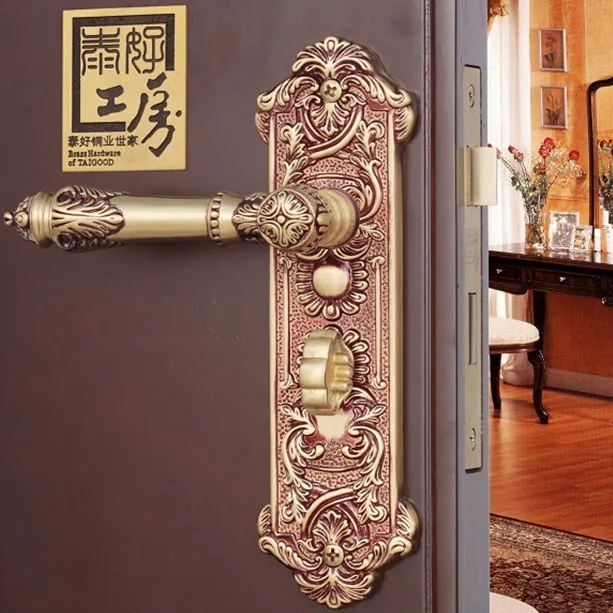 Modeled after an antique LOCK Rose Gold Door lock handle door levers