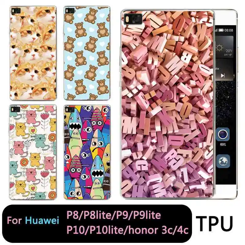 Qmswei ТПУ телефона чехол для Huawei P10plus honor7 8 9 Y3 5A 5C 6A 6 S 3C P8 P9lite 4C клубника медведь милые