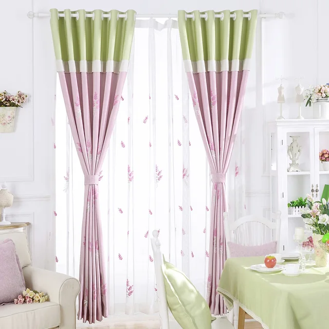 Bedroom Drapes Embroidery Fabric Drapes Blackout Door Curtains