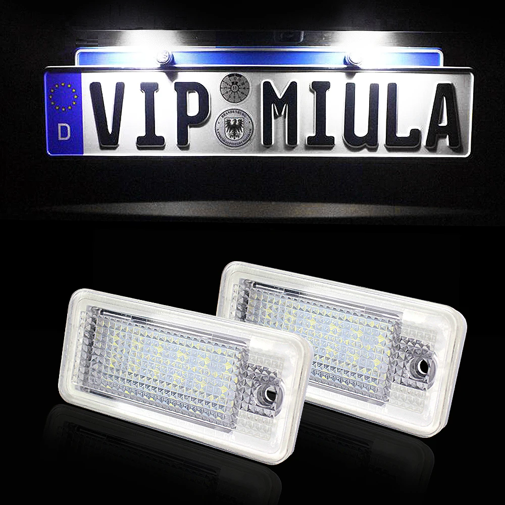 2Pcs White Car Error 18 LED License Number Plate Light Lamp For Audi A3
