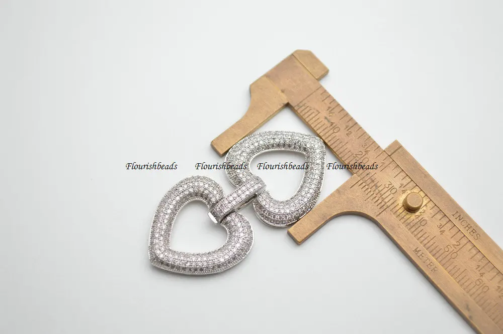 24x48mm Paved CZ Beads Double Heart Shape Necklace Clasps Fashion Jewelry Accessories 5pc per Lot 24x48mm Paved CZ Beads Double Heart Shape Necklace Clasps Fashion Jewelry Accessories 5pc per Lot