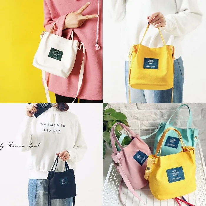 Модная женская сумка через плечо, Экологичная сумка для покупок, женская маленькая тканевая сумка, Повседневная сумка на плечо, диагональные холщовые сумки