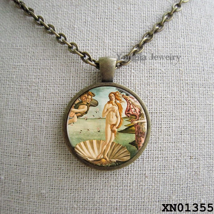 The Birth of Venus Necklace  Botticelli Art Pendan...