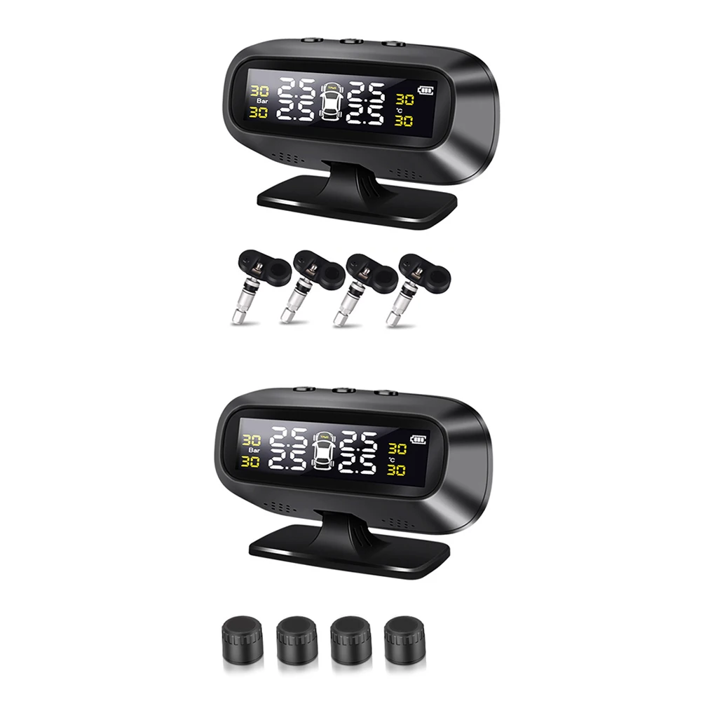 Высокое качество Солнечный мощность беспроводной автомобиль TPMS шин давление мониторы системы с 4 внутренних/внешних датчики
