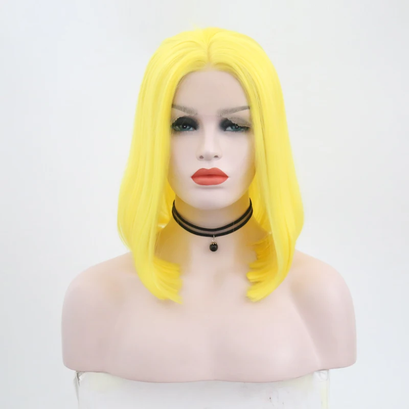 

Charisma Short Bob Wig Middle Part Synthetic Lace Front Wigs for Women High Temperature Hair Silky Straight Short 13x3 Lace Wig