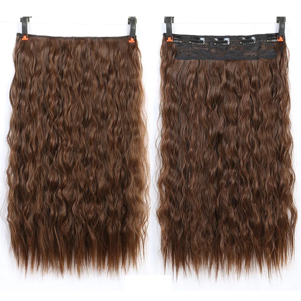 WTB Synthetic Long Kinky Curly 5 Clip Hair Extension High Temperature Fiber 9 Colors For Women Hair Pieces