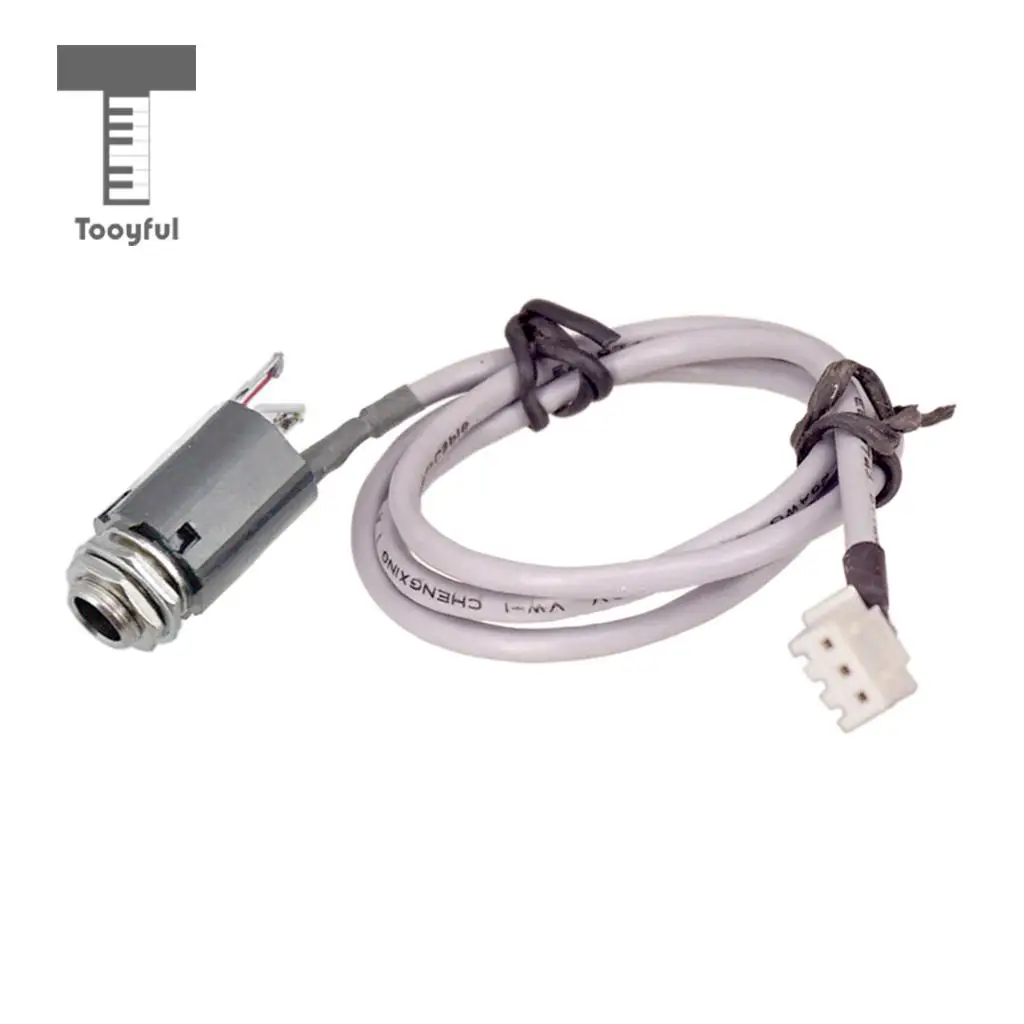 Tooyful Acoustic Guitar Pickup EQ Preamp Cable with 6.35mm Endpin Output Jack 3 Pin Plug