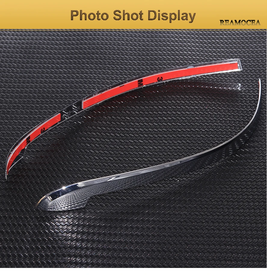 Reamocea ABS Chrome Side Door Rear view Mirror Strip Side Mirror Decoration Trim Stickers For Audi A4 B9 Sedan Saloon 2017 2018 (13)