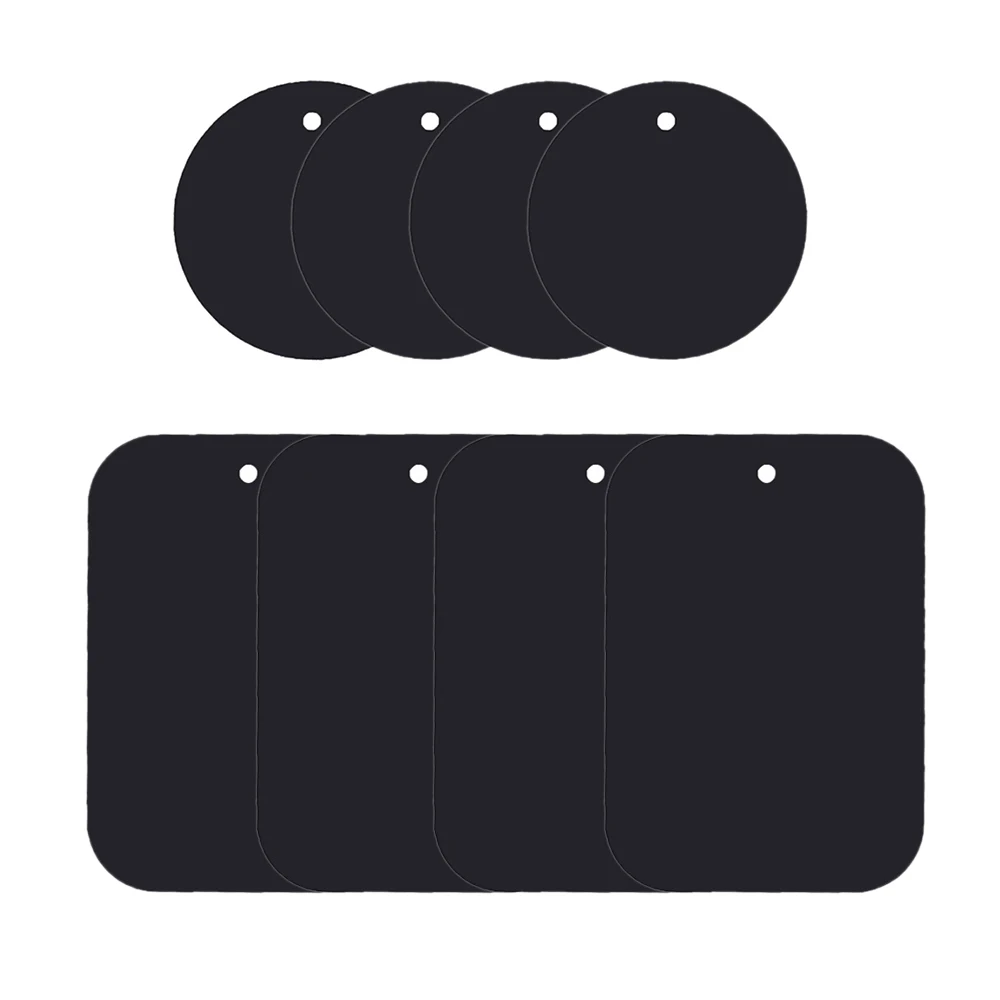 

4x Round +4x Rectangle Universal Mount Metal Plate Pad with Adhesive for Magnet Mount Magnetic Phone Car Mount Holder Stand