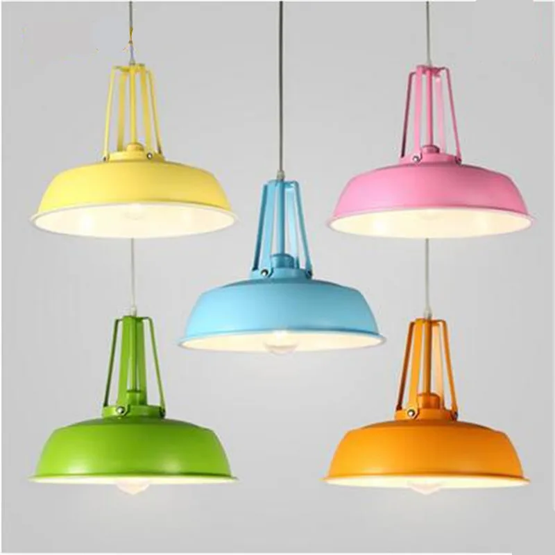 

Nordic Minimalism Candy Colors Painted Aluminum Led E27 Pendant Light for Dining Room Restaurant Bar Dia 36/45cm 2203