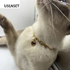 USENSET Charm Necklace 6mm Gold color Heart Collar Chain for  Pet Dog& Cat Jewelry Stainless Steel Necklace  Holiday Decoration ► Photo 1/6