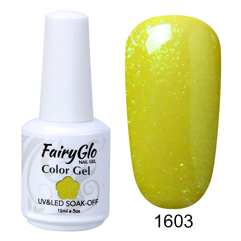 FairyGlo 15 мл Гель-лак для ногтей УФ-светодиодный гель-лампа для ногтей замачиваемый полуперманентный лак для ногтей гибридная краска геллак чернила - Цвет: G1603