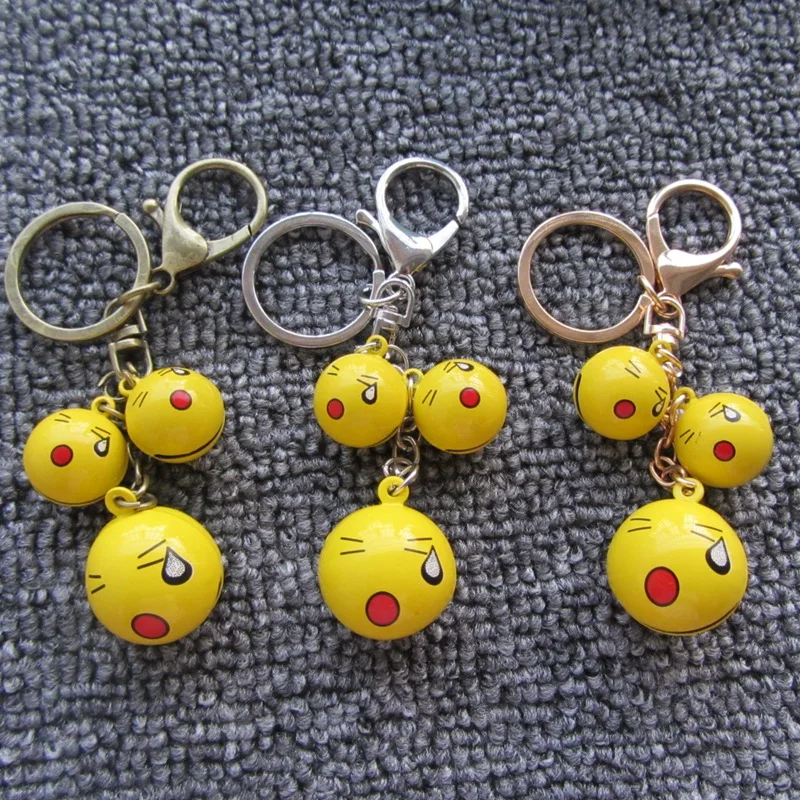 Promotional Gifts Bell Key Chain Fashion Cute Emoji Emoticon Face