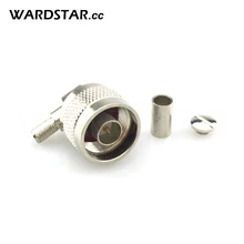 N Masculino Ângulo Direito Crimp Plug para RG58 RG142 LMR195 RG223 50-3 Cabos RF Adapter Connector