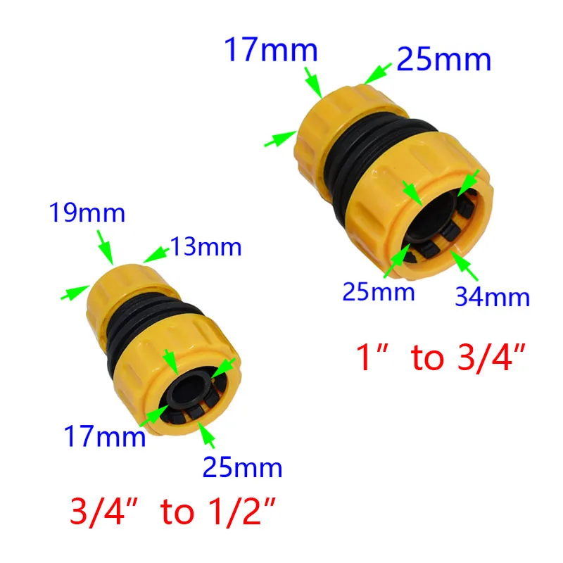 Садовый шланг для полива, ремонт 1/2 до 3/4 до " разъем-переходник сад суставов DN15 DN20 DN25 шланг 2 way адаптер 1 шт