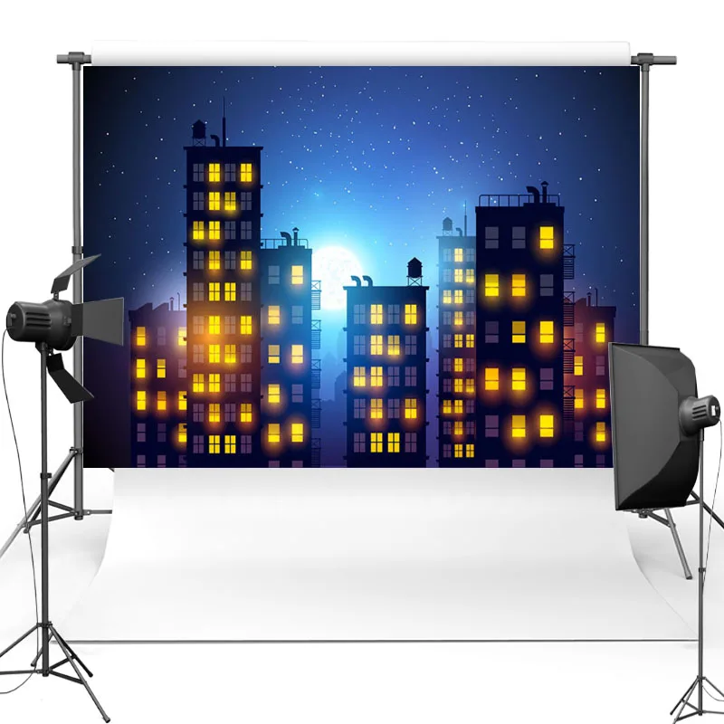 DAWNKNOW герой ночной город Виниловый фон для фотосъемки для детей полиэстер фонов для детских фотографий стойка для студии lv095