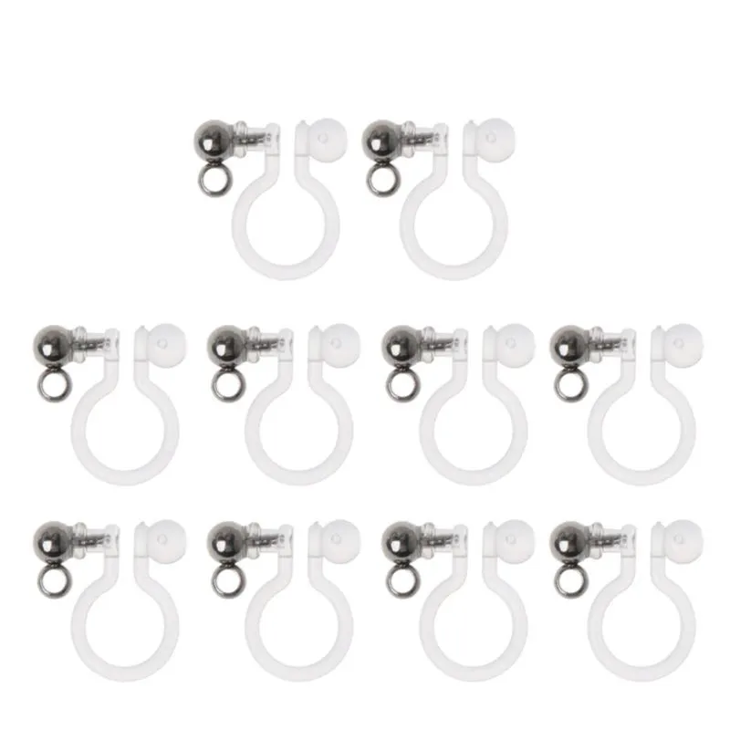 

10Pcs Invisible Clip on Earring Converter Allergy-Free Resin Non Pierced Earring