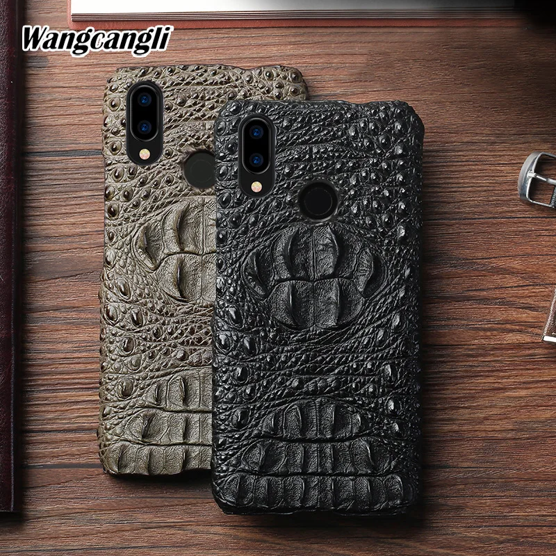 

Wangcangli Cowhide Crocodile skull pattern phone case for Huawei Nova 3 Half pack Genuine Leather phone protection case