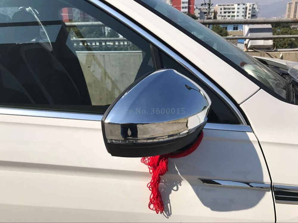 Крышка зеркала заднего вида для Volkswagen vw Tiguan 2017 2018 ABS Хромированная Боковая дверь