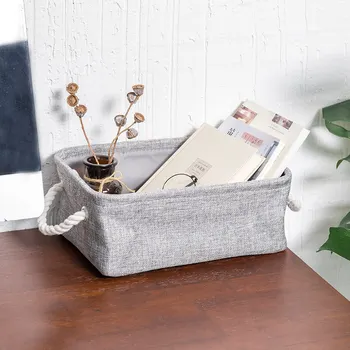 

Linen Canvas Storage Basket Clothes Organizer Laundry Basket Simple and Stylish Washable Storage Basket TAOSCIL