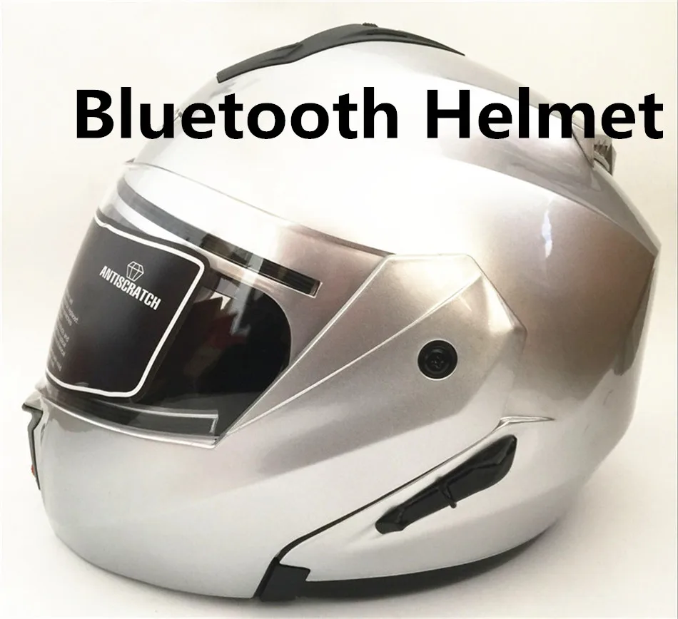 Встроенный Bluetooth модный двойной объектив флип-ап мотоциклетный шлем для мотокросса полный шлем для лица гоночный шлем s m l xl XXL - Цвет: VRBEST brands