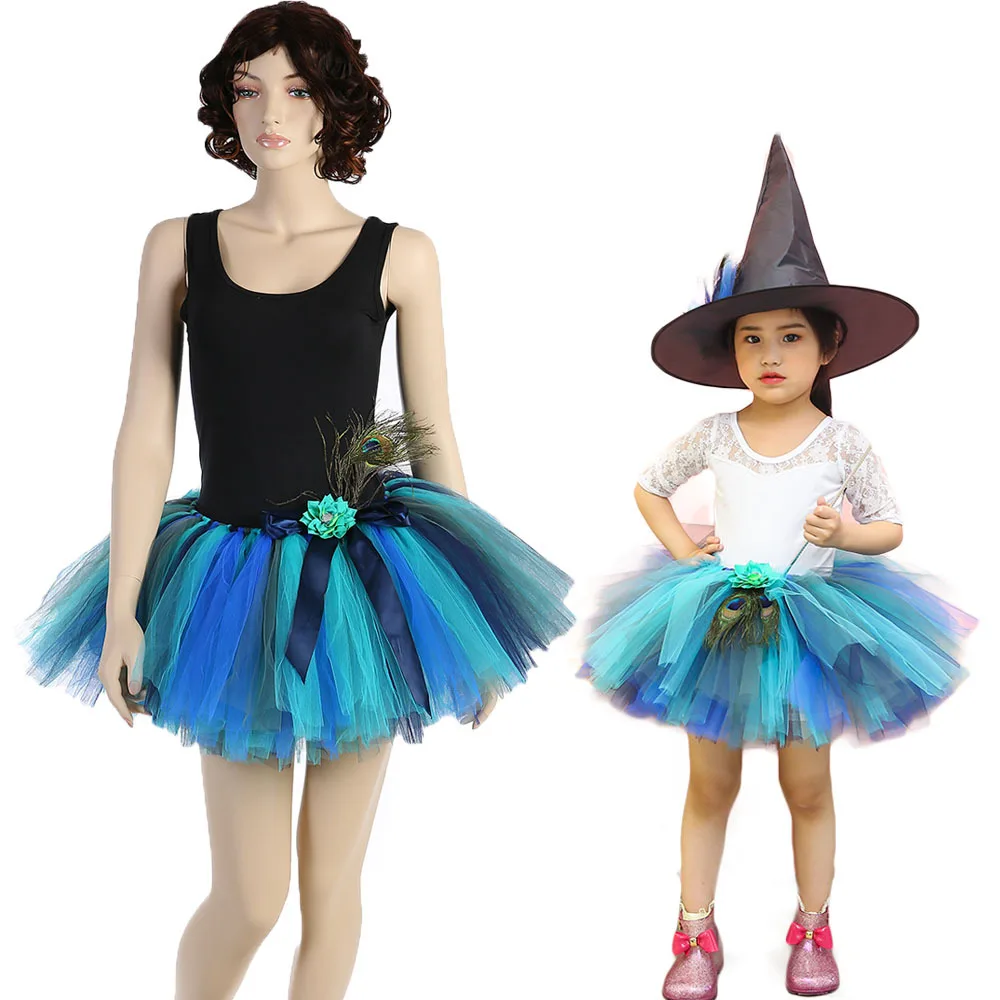 

Peacock Christmas Carnival Mom and Baby Girls Matching Outfits Peacock Feather Tulle Tutu Skirt Mom Daughter Matching Clothes