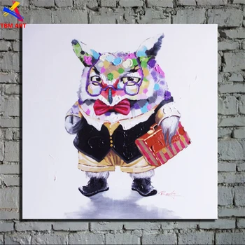 

Cat Picture Hand painted Modern Abstract Oil Painting On Canvas Wall Art Living Room Home Decoration Painting No Framed CT096