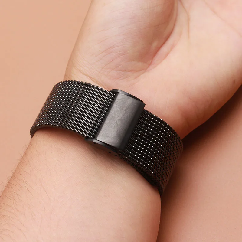 Ремешок для часов 22 мм черный из нержавеющей стали Samsung Gear S2 S3|black strap|replacement strapstrap