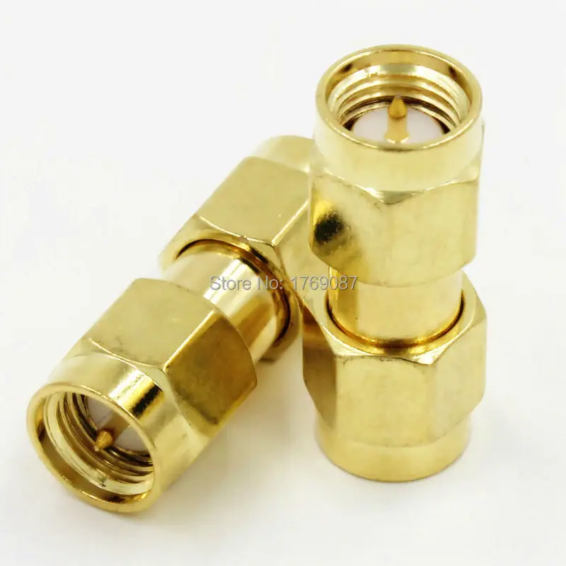2Pcs SMA Male to SMA Male Plug in series RF Coaxial Adapter Connector^jg 