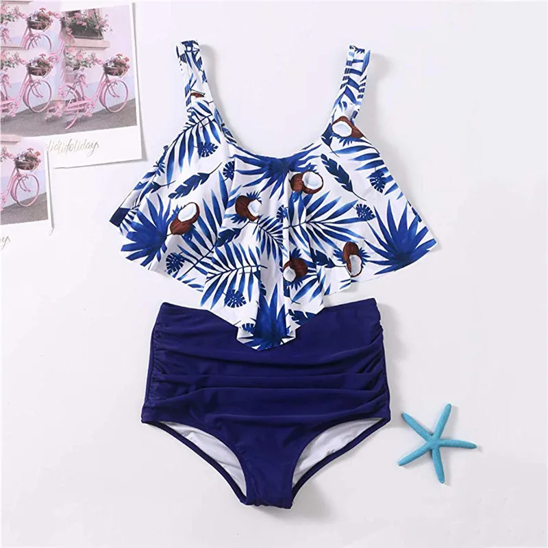 

Female 2019 Summer sexy Women Two Piece Plus Size Sexy Backless Halter Beach Printed Swimwear Set A#2