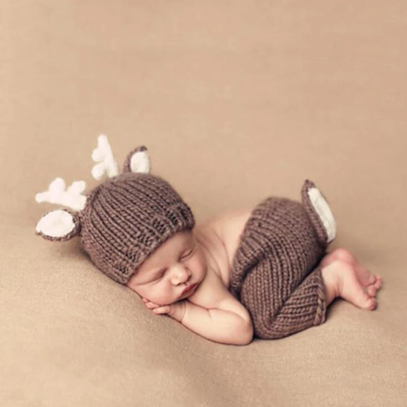 

Fashion Cotton Deer Photo Clothing Newborn Baby Girls Boys Costume Photo Photography Prop Outfits Bebe Girl Hat Accessories