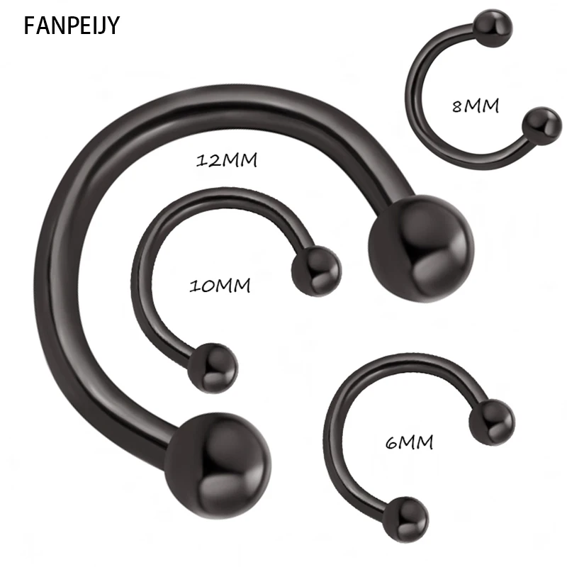 

Fanpeijy 10pcs 316L Surgical Steel CBR Horseshoe Circular Rings Nose Eyebrow Tragus Lip Ear Hoop Ring Piercing Cartilage Tragus