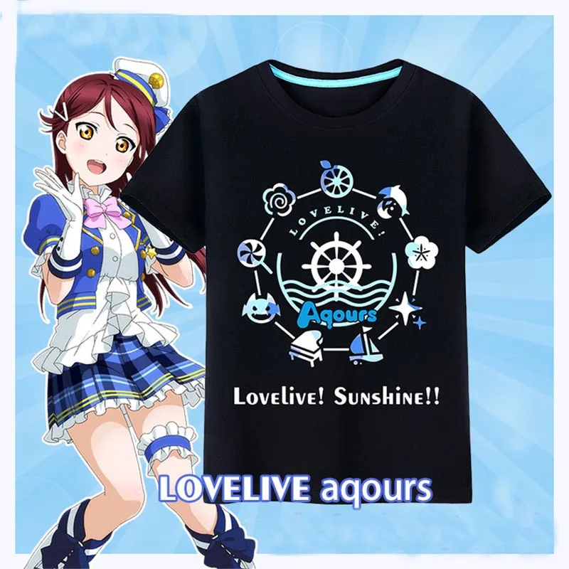 

New LOVE LIVE Aqours T-shirt Anime LoveLive Sunshine Men t shirt Cotton Summer Loose women Tees tops