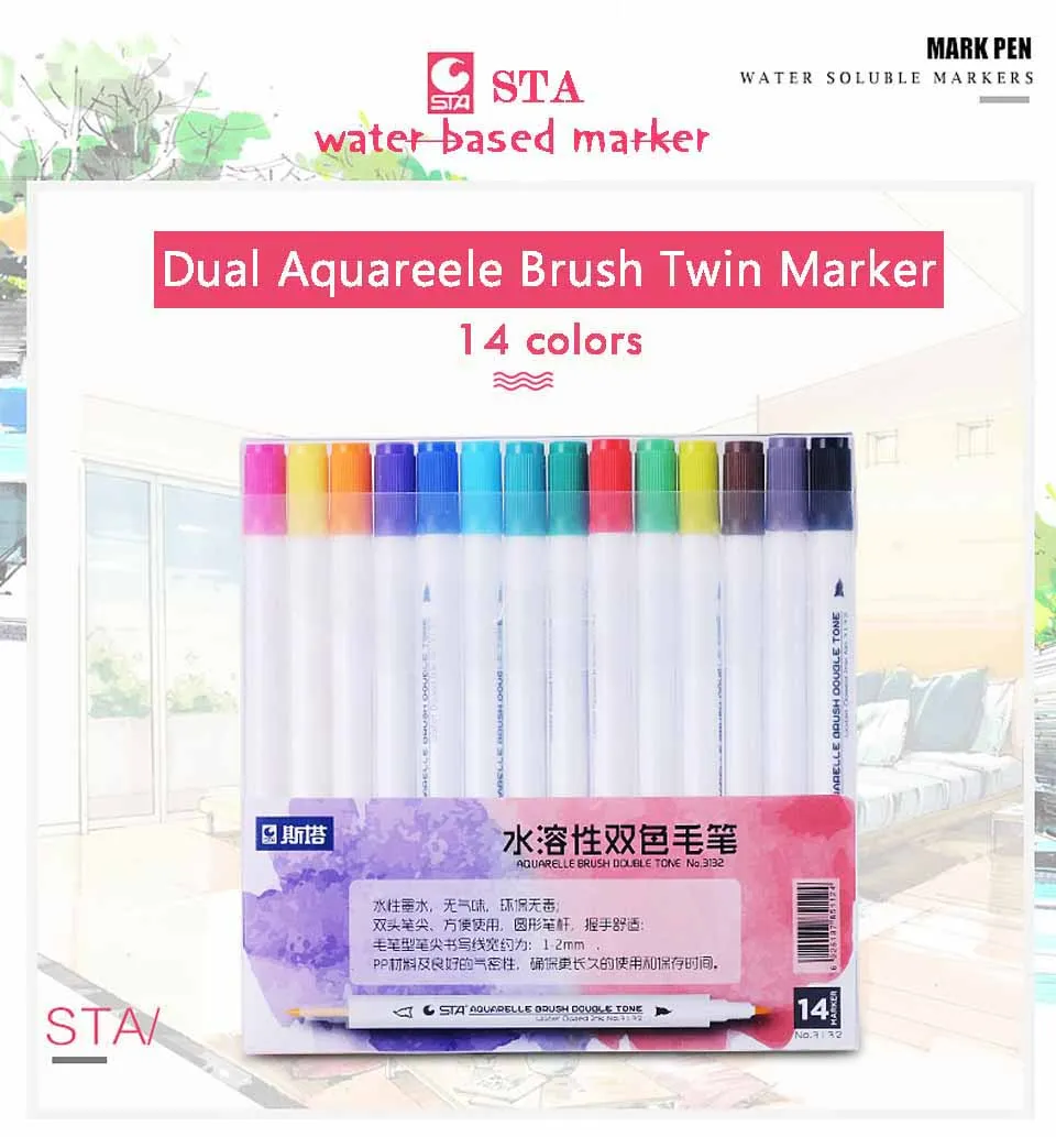 Us 14 92 45 Off Sta 3132 Cat Air Dicuci Ganda Sikat Spidol 14 Piece 28 Bunglon Produk Seni Kaligrafi Pena Spidol Aquarelle Warna Lembut In Seni Us 14 92 45 Off Sta 3132 Cat Air Dicuci Ganda Sikat Spidol 14 Piece 28 Bunglon Produk Seni Kaligrafi Pena Spidol Aquarelle Warna Lembut In Seni