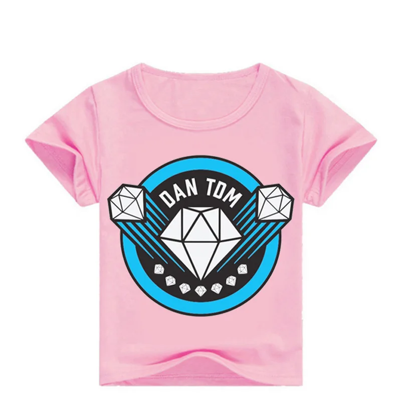 DLF/От 2 до 16 лет футболка для мальчиков с алмазным принтом «Дэн ТДМ», Детская футболка Enfant, модные детские футболки летний топ в стиле хип-хоп с короткими рукавами для девочек