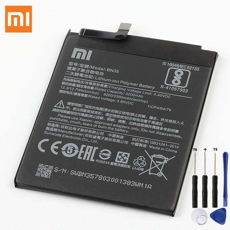 XiaoMi Original Replacement Battery BN35 For Xiaomi Mi Redmi 5 5 7 Redrice 100 New Authentic