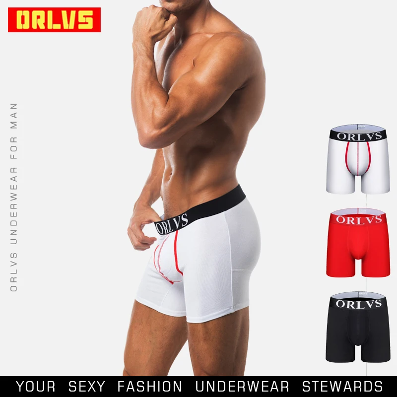 

ORLVS Brand Sexy Men Underwear Male Boxers Comfortable Underpants Breathable Cueca Tanga Panties Quick Dry Men Sleepwear OR119