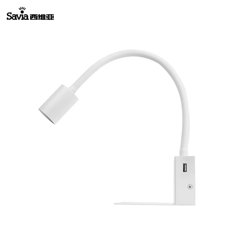 USB Светодиодная лампа для чтения 4 Вт алюминиевая настенная с гибким рычагом
