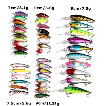 شراءتويا 42 قطعة/المجموعة Wobblers طعوم صيد سمك البلمة Crankbait JerkBait الطعم الاصطناعي التصيد السواعد إغراء بايك باس رعشة الطعم 5 7 9 سنتيمتر