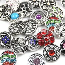 50 шт./лот высококачественные, смешанного много стилей 18 мм металлическая кнопка новая пуговица часы Стразы стили кнопка новые ювелирные украшения