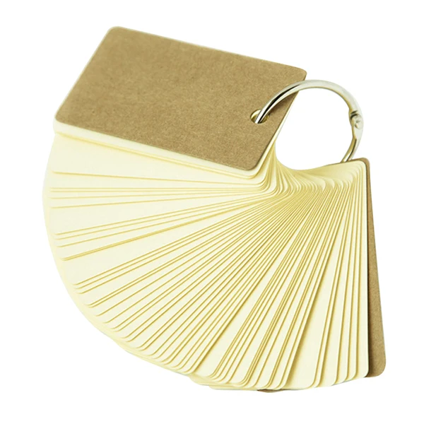 2pcs Binder Ring Easy Flip Flash Cards Study Cards, 100 Blank Pagesin