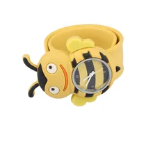 Chirldren Watch Digital Slap Watch Cute Bee Slap Watches for Kids Yellow Flap ring Watch For Baby girl Boy Gift Toy LL